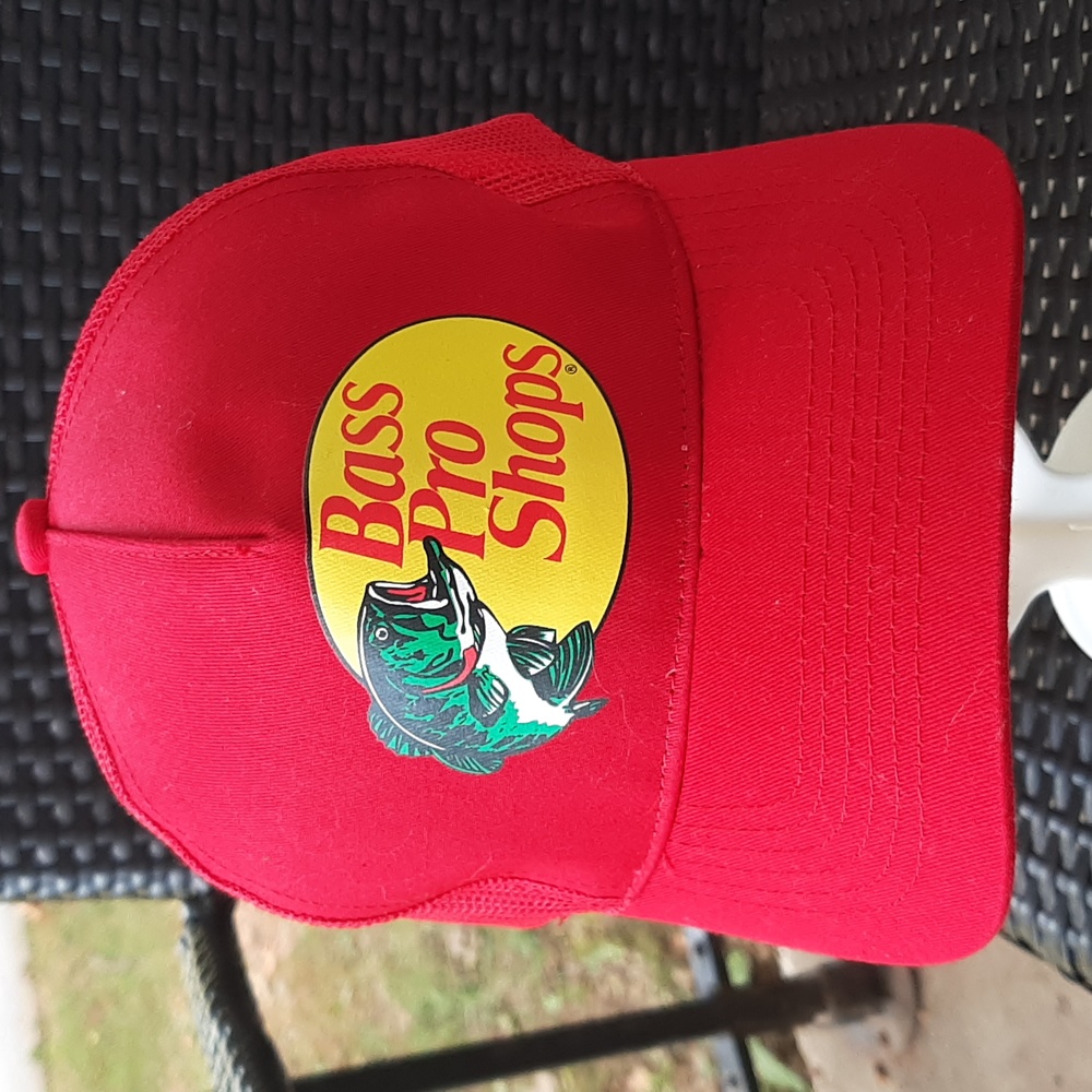 Red Bass Pro Shop Baseball Trucker Snapback Hat